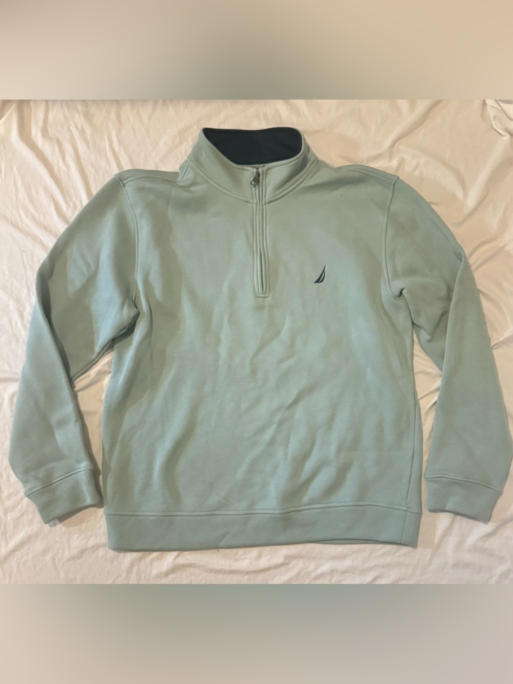 Nautica Men's Mint Green Quarter-Zip Pullover Sweater